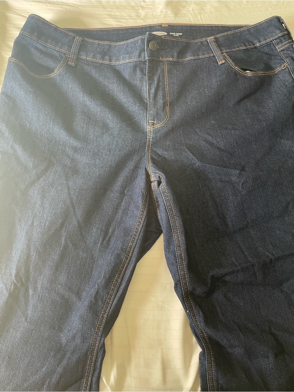 Old Navy Women's Dark Indigo Skinny Mid-Rise Jeans Size 20 Plus Short (#1027)